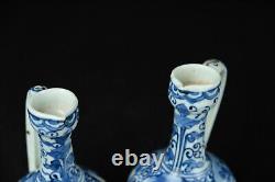 2 fine antique japanese Arita blue and white ewers circa 1700