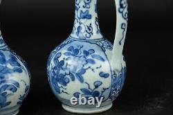 2 fine antique japanese Arita blue and white ewers circa 1700