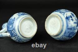 2 fine antique japanese Arita blue and white ewers circa 1700