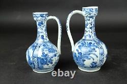 2 fine antique japanese Arita blue and white ewers circa 1700