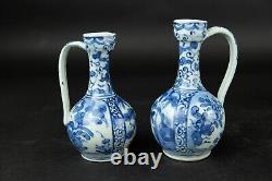 2 fine antique japanese Arita blue and white ewers circa 1700