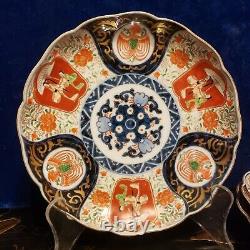 3 Fine Antique Japanese Meiji Period Imari Porcelain Floral Bonsai Charger Plate