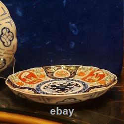 3 Fine Antique Japanese Meiji Period Imari Porcelain Floral Bonsai Charger Plate