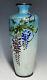 5 3/4 FINE Antique Japanese Meiji Ginbari Cloisonne Wisteria Flower Foil Vase