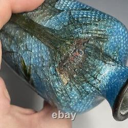 5 3/4 FINE Antique Japanese Meiji Ginbari Cloisonne Wisteria Flower Foil Vase