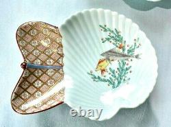 6 Fine Vintage Signed Hand Painted Japanese Imari School Of Fish Antique Plates