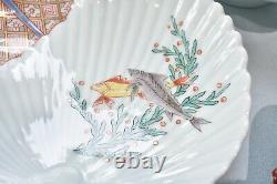 6 Fine Vintage Signed Hand Painted Japanese Imari School Of Fish Antique Plates