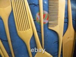 A Collection of (17 Pcs) Finely Carved Japanese Combs