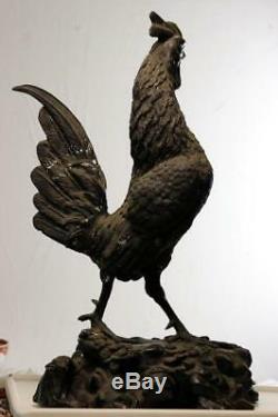 A Fine 19th Century Japanese Meiji Period Bronze Figure Rooster