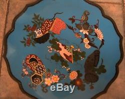 A Fine 19th Century Meiji Period Lovely Decorated Big Cloisonne Japanese Plate
