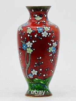 A Fine Cororfull Japanese Cloisonne Enamel Vase. Meiji period