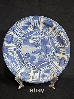 A Fine Japanese 17thC Edo Period Blue and White Dish, Hand Painted