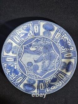 A Fine Japanese 17thC Edo Period Blue and White Dish, Hand Painted