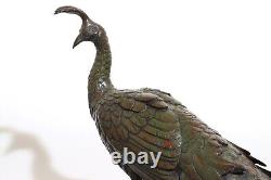 A Fine Japanese Bronze Okimono of a Peacock by Akasofu Gyokko Meiji Japan