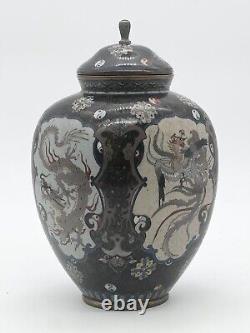 A Fine Japanese Cloisonne Enamel Vase and Cover. Meiji Era