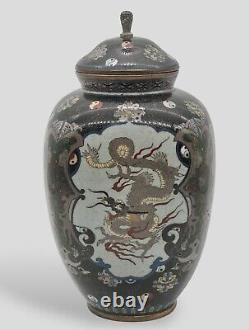 A Fine Japanese Cloisonne Enamel Vase and Cover. Meiji Era