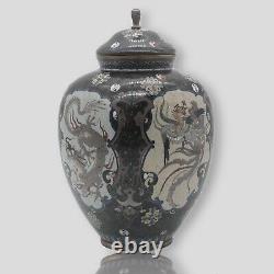 A Fine Japanese Cloisonne Enamel Vase and Cover. Meiji Era