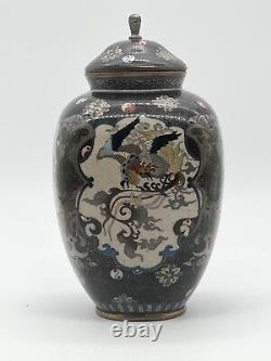 A Fine Japanese Cloisonne Enamel Vase and Cover. Meiji Era