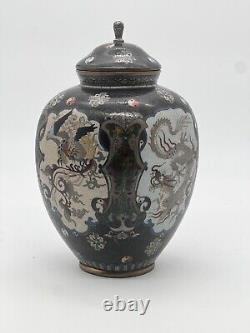 A Fine Japanese Cloisonne Enamel Vase and Cover. Meiji Era