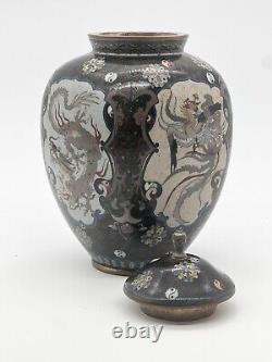 A Fine Japanese Cloisonne Enamel Vase and Cover. Meiji Era