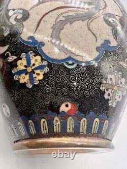 A Fine Japanese Cloisonne Enamel Vase and Cover. Meiji Era