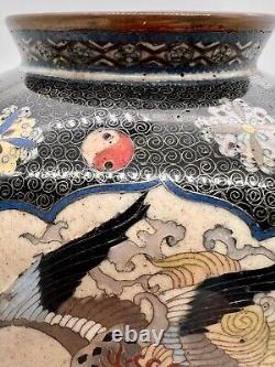 A Fine Japanese Cloisonne Enamel Vase and Cover. Meiji Era