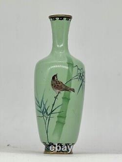 A Fine Japanese Cloisonne Enamel Wire &Wireless Vase attributed to Ando