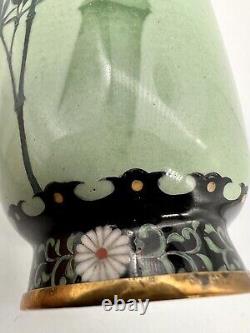 A Fine Japanese Cloisonne Enamel Wire &Wireless Vase attributed to Ando