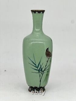 A Fine Japanese Cloisonne Enamel Wire &Wireless Vase attributed to Ando