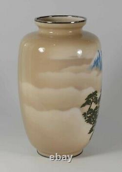 A Fine Japanese Meiji / Taisho Period Ando Company Silver Rim Cloisonne Vase