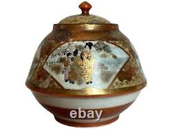 A Fine Miniature 3.5 Satsuma Early Meiji Covered Jar 1868/1912 Signed