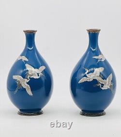 A Fine Pair of Japanese Cloisonne Enamel Vases. Meiji Era