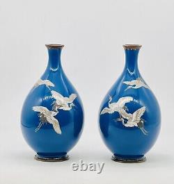 A Fine Pair of Japanese Cloisonne Enamel Vases. Meiji Era