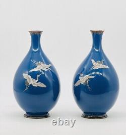 A Fine Pair of Japanese Cloisonne Enamel Vases. Meiji Era