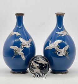 A Fine Pair of Japanese Cloisonne Enamel Vases. Meiji Era