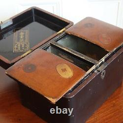 A Fine Quality Antique Japanese Lacquered Tea Caddy, Decorated With Lucky Coins