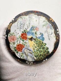 A Fine Unusual Antique Japanese Cloisonne Enamel Kogo Box and Cover By Inaba