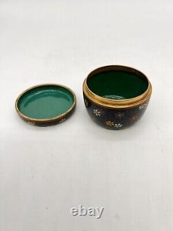 A Fine Unusual Antique Japanese Cloisonne Enamel Kogo Box and Cover By Inaba