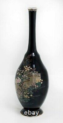 A Very Fine Quality Japanese Meiji Period Silver Wire Cloisonne Vase