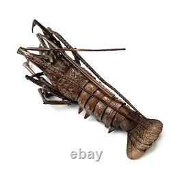 A fine Japanese Meiji Period articulated bronze crayfish/lobster