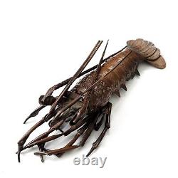A fine Japanese Meiji Period articulated bronze crayfish/lobster
