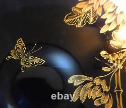 ANTIQUE JAPANESE MEIJI-ERA c1900 LACQUER WOOD TRAY GOLD HAND PAINTED VERY FINE