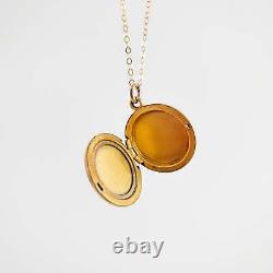 Antique 14k Gold Fill Repousse Foster & Bailey Japanese Geisha Locket & Chain
