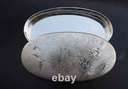 Antique 1900's Japanese 950 Sterling Silver 4 Vintage Trinket Snuff Bonbon Box