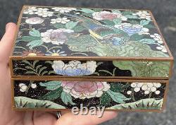 Antique 19th C. FINE Cloisonne Box Japanese Meiji Era'Ming Dynasty' Chinese
