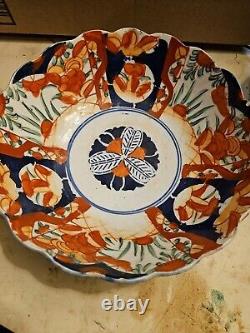 Antique 8.5 Japanese Imari Hand Painted Porcelain Bowl