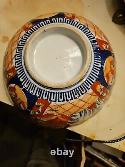 Antique 8.5 Japanese Imari Hand Painted Porcelain Bowl