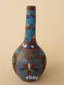 Antique Chinese Cloisonne Small Vase & Fine Japanese Koro - Incense Burner