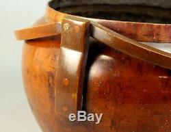 - Antique FINE Edo/Meiji Japanese Signed Patinated Bronze Hibachi Brazier Censer