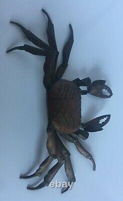 Antique Fine Copper Articulated Crab Japanese MEIJI-ERA Signed Okinomo